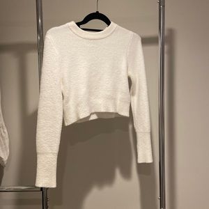 Zara Cropped White Sweater